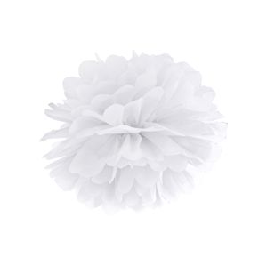 PartyDeco Pompom ve tvaru bílého květu 35 cm