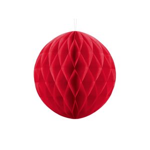 PartyDeco Papírová koule červená 30 cm