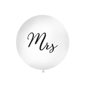PartyDeco Kulatý latexový Jumbo balón 1M bílý MRS