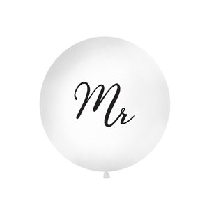 PartyDeco Kulatý latexový Jumbo balón 1M bílý MR