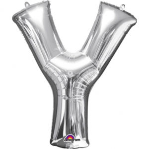 Amscan Fóliový balónek písmeno Y 86 cm stříbrný