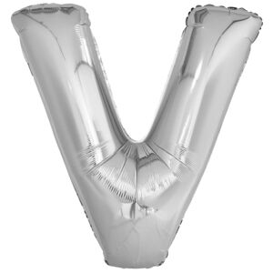 Amscan Fóliový balónek písmeno V 86 cm stříbrný