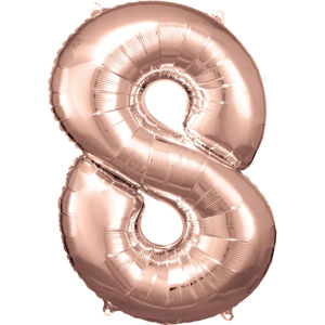 Amscan Balónek fóliový narozeninové číslo 8 - růžovo-zlatý