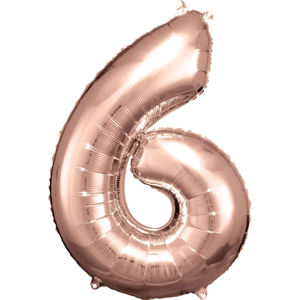 Amscan Balónek fóliový narozeninové číslo 6 - růžovo-zlatý