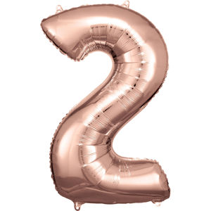 Amscan Balónek fóliový narozeninové číslo 2 - růžovo-zlatý