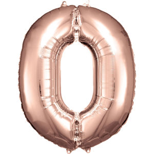 Amscan Balónek fóliový narozeninové číslo 0 - růžovo-zlatý