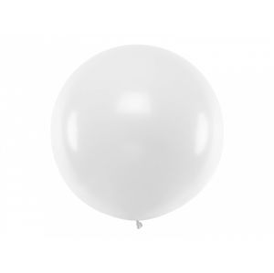PartyDeco Kulatý latexový Jumbo balón 1m - bílý