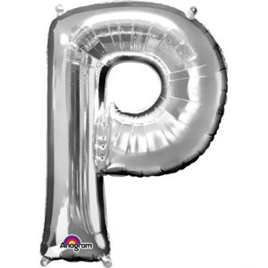 Amscan Mini fóliový balónek písmeno P 33 cm stříbrný