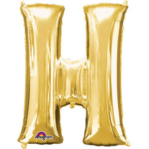 Amscan Mini fóliový balónek písmeno H 33 cm zlatý