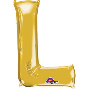 Amscan Mini fóliový balónek písmeno L 33 cm zlatý