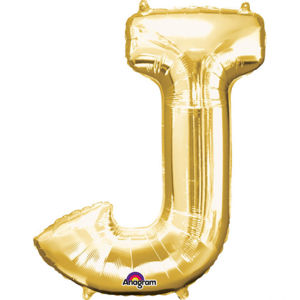 Amscan Mini fóliový balónek písmeno J 33 cm zlatý