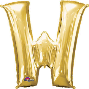 Amscan Mini fóliový balónek písmeno W 33 cm zlatý