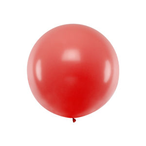 PartyDeco Kulatý latexový Jumbo balón 1 m - červený
