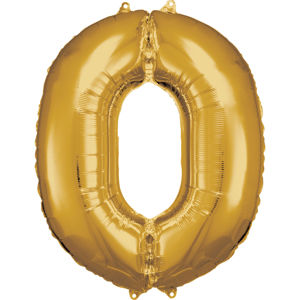 Amscan Balónek fóliový narozeninové číslo 0 - zlatý 86 cm