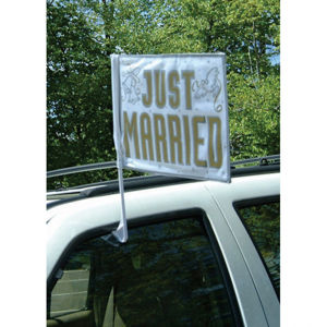 Amscan Svatební vlajka na auto Just Married