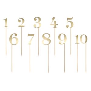 PartyDeco Zlaté čísla na stůl 11 ks