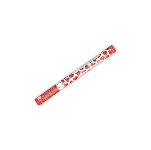 PartyDeco Vystřelovací svatební konfety - srdíčka rudé 60 cm