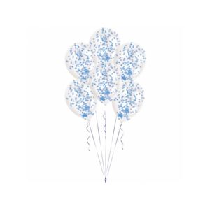 Amscan Balónky latexové modré - konfetové 6 ks