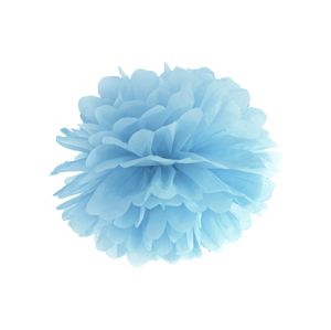 PartyDeco Pompom ve tvaru květu mlhavě modrý 35 cm