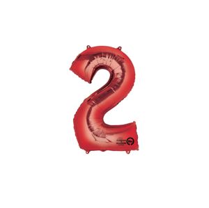 Amscan Balónek fóliový narozeninové číslo 2 - červený 86 cm