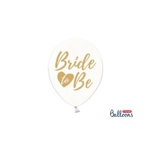 PartyDeco Balónek - Průsvitný se zlatým nápisem Bride to Be
