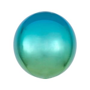 Amscan Ombre modro-zelený fóliový balonek - koule