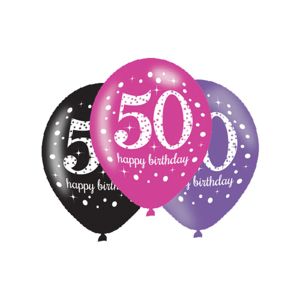 Amscan Latexové balonky 50. narozeniny - růžová party