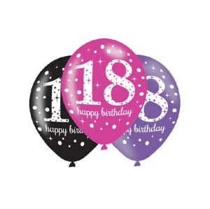 Amscan Latexové balonky 18. narozeniny - růžová party