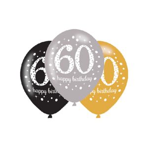 Amscan Latexové balonky 60. narozeniny - 6 ks