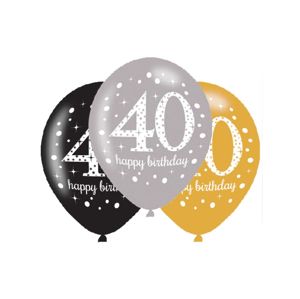 Amscan Latexové balonky 40. narozeniny - 6 ks