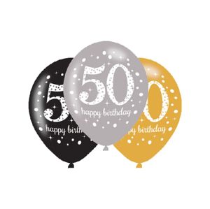 Amscan Latexové balonky 50. narozeniny - 6 ks