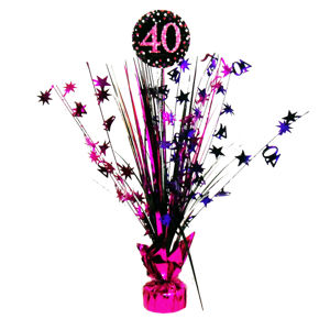 Amscan Dekorace na oslavu - třpytivé 40. narozeniny (růžová)