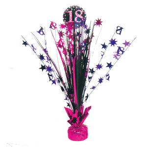 Amscan Dekorace na oslavu - třpytivé 18. narozeniny (růžová)