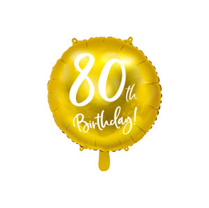 PartyDeco Fóliový balón - 80tka (zlatý)