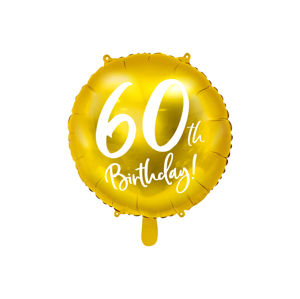 PartyDeco Fóliový balón - 60tka (zlatý)