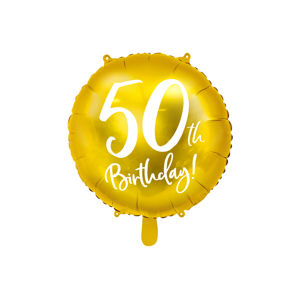 PartyDeco Fóliový balón - 50tka (zlatý)