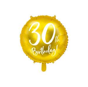 PartyDeco Fóliový balón - 30tka (zlatý)