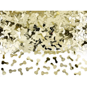 PartyDeco Zlaté konfety ve tvaru údu (30 g)