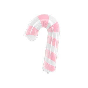PartyDeco Fóliový balónek - Vánoční lízátko růžové 46 x 74