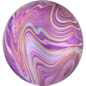 Amscan Kulatý fóliový balón - mramorový fialový