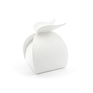 PartyDeco Krabičky na dárky - bílé s křídlama 10 ks