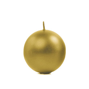 PartyDeco Svíčka - koule metalická zlatá 6 cm