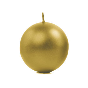 PartyDeco Svíčka - koule, metalická zlatá 8 cm