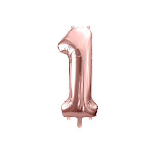 PartyDeco Fóliový balónek narozeninové číslo 1 - růžovo-zlatý