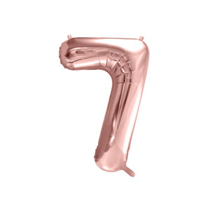 PartyDeco Fóliový balónek narozeninové číslo 7 - růžovo-zlatý