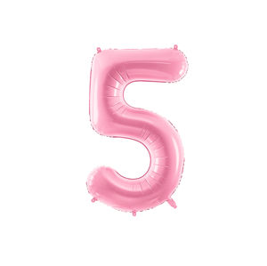 PartyDeco Fóliový balónek narozeninové číslo 5 - růžový 86cm
