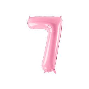 PartyDeco Fóliový balónek narozeninové číslo 7 - růžový 86cm