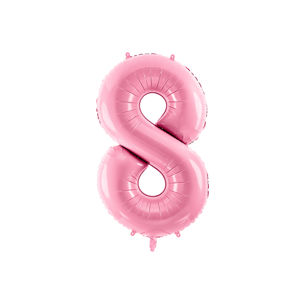 PartyDeco Fóliový balónek narozeninové číslo 8 - růžový 86cm