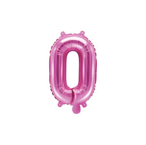 PartyDeco Fóliový balónek Mini - Písmeno O 35cm růžový