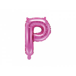 PartyDeco Fóliový balónek Mini - Písmeno P 35cm růžový